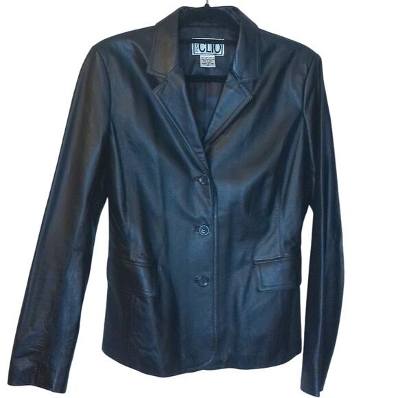 Vintage Clio Leather Blazer Jacket Size Small - Picture 3 of 9